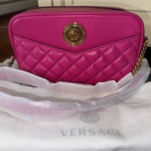 NWT Pink Versace Medusa Camera Bag